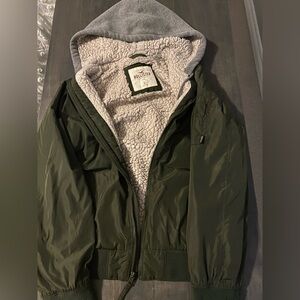 Hollister Olive Green Sherpa Jacket